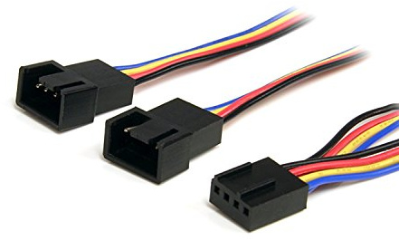 StarTech FAN4SPLIT12 - Cable divisor de 0.3 m (PWM 4 pines), alimentación ventilador fan placa base macho a hembra