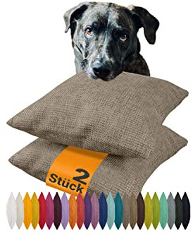 npluseins 2er Pack Kissenhüllen mit Struktur-Muster - Polsteroptik 617.767, 1 Pack (2 Stück) - Kissenhüllen 40 x 40 cm, Taupe