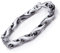 URBAN JEWELRY Nobel Herren Solide Schweres Weizen Wolfram Krabid Armband - 3-seitig Glieder (Silber)