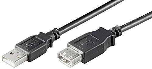Ewent Cavo USB 2.0 Tipo A/Maschio a A/Femmina, Doppia Schermatura AWG 28 in Rame, Rata di Trasferimento fino a 480Mbit, 0,5m, Nero [Italia]