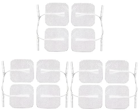 Med-Fit 1 TENS Pads - 12 Long-Lasting Self-Adhesive Pads (3 Packs of 4) for TENS Machines