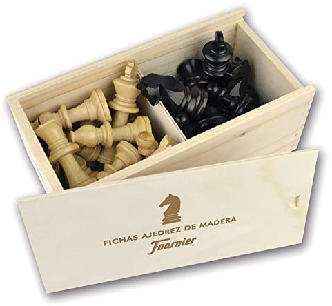 Fournier-130012231 FICHAS AJEDREZ MADERA ST Nº 4, Multicolor (F06551), a partir de 4 años.