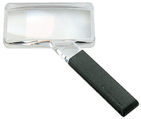 Biconvex Leselupe [Eschenbach 2642150] PXM®-Leichtlinse, Duplex-beschichtet für randscharfe, verzeichnungsfreie Abbildung, Abmessungen Linse: 100 x 50 mm, Vergrößerung: 2X, Dioptrie: 3,9