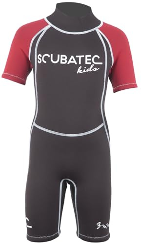'scubatec néoprène 3 mm enfants Shorty Kids Wave , Rot