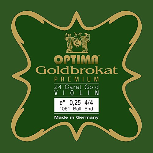 Optima Violinsträngar guldbrokad premium 24 karat guld 1/4 E 0,28 S x-hård