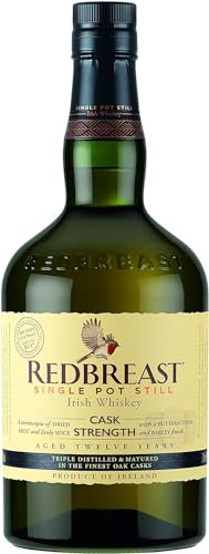 Redbreast 12 Year Old Cask Strength Single Pot Still Irish Whiskey, 70cl, 57.5% ABV - Signature Taste at Cask Strength, Rich Fruit & Oak Maturation, Spiced Finish, Gold Winning Irish Whiskey