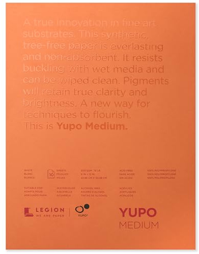 Yupo Paper L21-YUP197W912 White Sheets, 9 x 12, 10 count