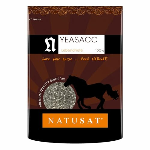 NATUSAT Yea-sacc Levadura Viva en Polvo – Bioenergía probiótico, microflora intestinal, alimento complementario para Caballos (1000 g)