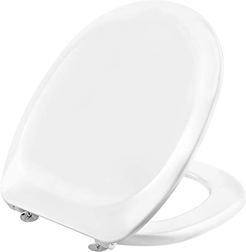 Cornat Toalettsits Camero – klassiskt vitt utseende – lättskött duroplast – enkel design passar i alla badrum/toalettsits/toalettlock/KSCAM00