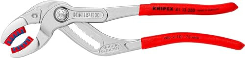 KNIPEX Siphon- und Connectorenzange SpeedGrip verchromt mit rutschhemmendem Kunststoff überzogen 250 mm, 81 13 250