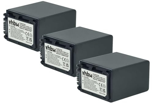 vhbw 3X Akku kompatibel mit Sony FDR-AX33, FDR-AX100E, FDR-AX43, FDR-AX53 Videokamera Camcorder (2200 mAh, 7,2 V, Li-Ion) + Infochip