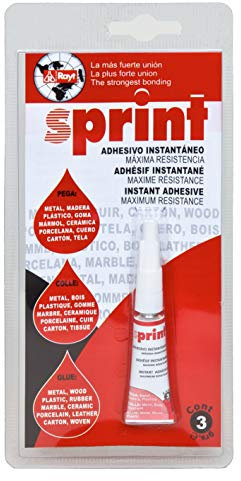 Rayt 607-38 SPRINT Adhesivo instantáneo de cianoacrilato, uniones rápidas y súper resistentes en segundos. Plástico, caucho, goma, metales, porcelana. Máxima resistencia. Tubo 3g.