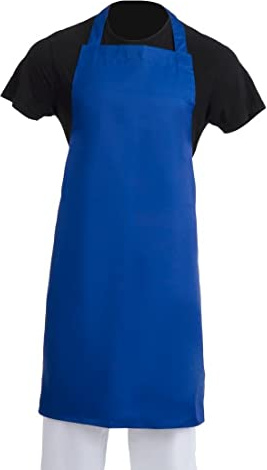 Whites Chef's Cook's Polycotton Long Bib Apron, Royal Blue, Professional and Home Kitchen, Machine Washable, Size: 711(W) x 965(L)mm | A542