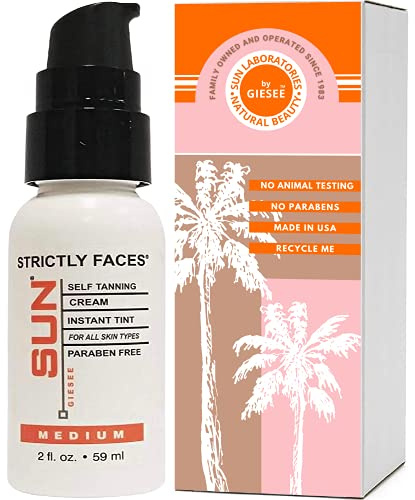 Sun Laboratories By Giesee Face Self Tanner Medium: Facial Self Tanning Lotion, Suntan Lotion and Sun Tanning Lotion for a Perfect Fake Tan