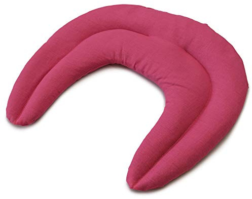 Coussin compartimenté tour de cou aux graines - Graines de groseilles - Bouillotte pour cervicales - Coussin thermique pour la nuque (Design: fuchsia)