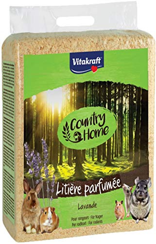Vitakraft - Country Home - Lettiera Assorbente biodegradabile, Profumo Lavanda, a Base di Legno, tenera, Non trattata, per roditori, neutralizza Gli odori - 900 g