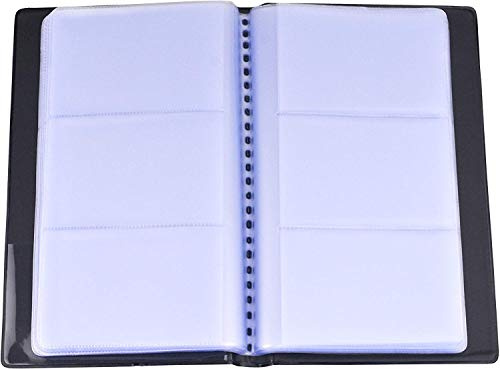 SAMYO Business Card Book Holder Name Card Organizer Professional Office Journal Namecard Holder Organizer Holds 240 Cards - Black (2 Pack)