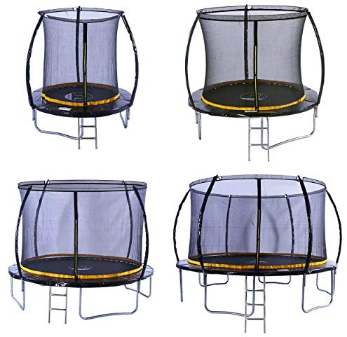 Kanga Trampoline Outdoor Round Inc Safety Enclosure Net, Ladder & Anchor Kit (2026 Curved Shape) 12FT