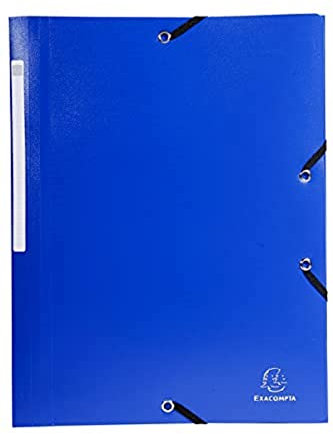 Exacompta 55800E Einschlagmappe OPAK. Aus blickdichtem Kunststoff DIN A4 mit 2 Gummizügen und 3 Klappen 1 Stück Zufallsfarbe Sammelmappe Dokumentenmappe ideal für Büro und Schule