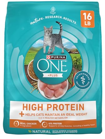 Purina ONE High Protein, Healthy Weight Plus Ideal Weigһt With Chicken Dry Cat Food Wеight Control Formula - 16 lb. Bag