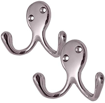 SmartHome New Robe Hooks Twin Chrome Plated 4 Hooks