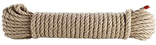 CORDERIES TOURNONAISES 07196 - Corde de Chanvre Naturel - Sans Élasticité - 8 mm x 20 m - Résistance 800 Kg