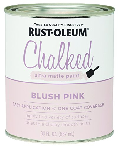 Rust-Oleum Blush Pink Chalked All-in-One Ultra Matte Paint | One Coat Coverage | No Primer, Sanding, Or Topcoat Needed | Easy Clean Up | Made in USA | 30 OZ