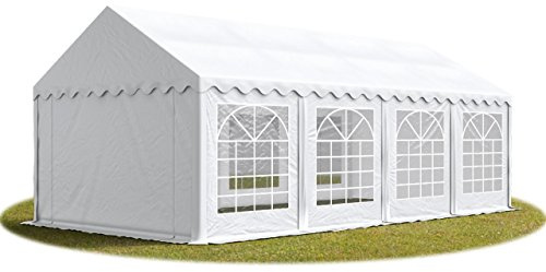 TOOLPORT Tente de réception/Barnum 4x8 m - Bâche difficilement Inflammable Blanc PVC 700 N Economy