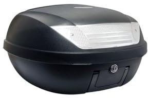 Motorrad-Topcase S-Line, 52 l, mattschwarz, Maße: 58 x 45 x 32,5 cm (für 2 Helme)m mit Befestigungsplatte und Griff