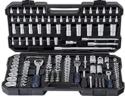 Projahn Steckschlüsselkoffer ¼ Zoll + 3/8 Zoll + ½ Zoll 182-tlg., Proficraft, 48 Zahn Knarren, 8663