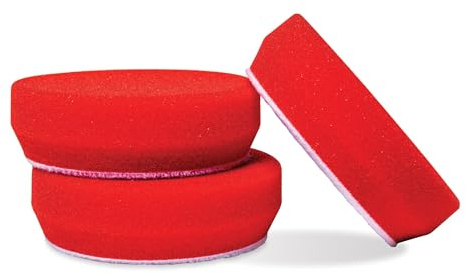 Griot's Garage 3” Red Foam Waxing Pads for Car Detailing, Polishing and Buffing Pads for Use with Waxes and Sealants, 11263, Set of 3