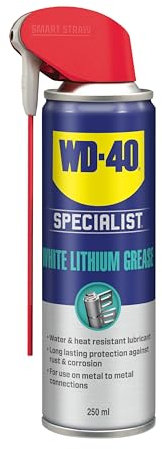 WD-40 Specialist White Lithium Grease - 250ml - All-Weather Protection for Heavy-Duty Metal-to-Metal Applications with Smart Straw Applicator