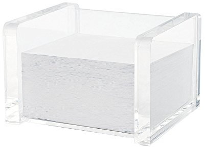 Wedo 607016 Acryl Zettelbox (Cristallic, gefüllt, mit circa 500 Blatt (9 x 9 cm)) glasklar