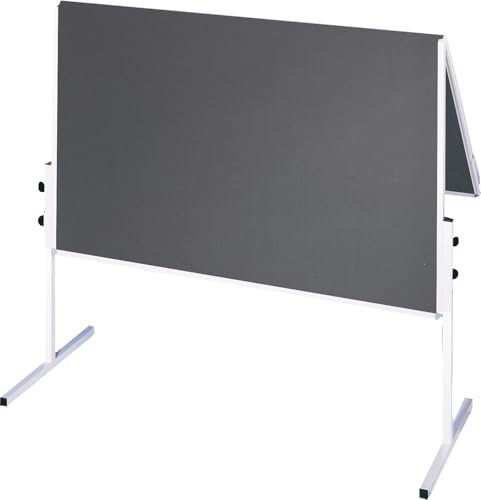 FRANKEN Moderationstafel X-tra!Line, doppelseitig, pinnbar, 120 x 150 cm, grau/Filz, klappbar, Pinnwand mit Standbeinen, CC-UMTF-G12