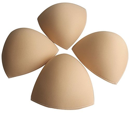 TopBine Removable Bra Pads Inserts Women's Comfy Sports Cups Bra Insert for Bikini Top Swimsuit (3 Beige D/E, D/E)