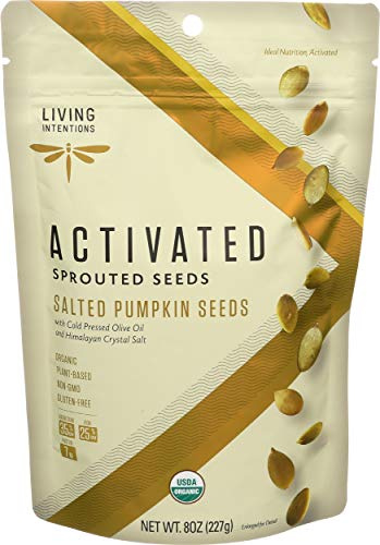 Living Intentions Organic Sprouted Pumpkin Seeds: Salted – NonGMO – Gluten Free – Vegan –Kosher – Paleo - 8 Ounce Unit