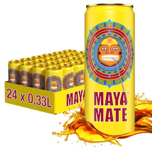 Maya Mate | herb frischer Mate-Geschmack | koffeinhaltig (21,5 g / 100 ml) | 330 ml Dosen, 24er Pack, Einweg (24 x 330 ml)