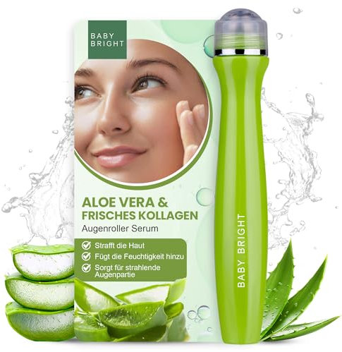 Baby Bright Avancé Siero Occhi - Roll On Occhi Serum Hydratant, Roller Intensif Contour Les Yeux, Soulage Le Contorno Occhi Occhiaie, Eclaircissant Sous Les Yeux – Aloe Vera Collagène (15ml)