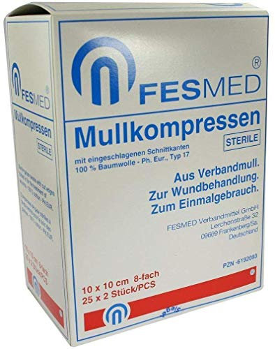 Mullkompressen ES 10x10 cm Steril 8fach