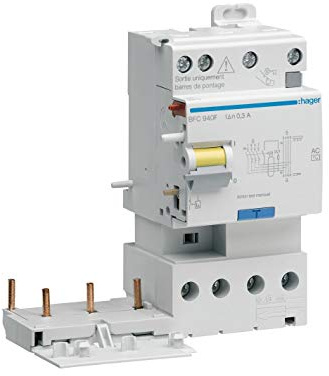bloc différentiel - 2 sorties - 3 pôles + neutre - 25a - 30 ma - hager bdc925f