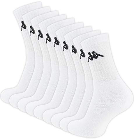 Kappa 9 Paar Original Tennissocken, Sportsocken in weiss, Gr. 43-46