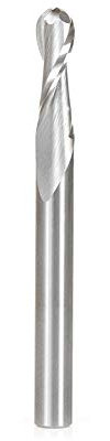 Amana Tool 46456 Solid Carbide Up-Cut Spiral Ball Nose 3 Radius x 6 Dia x 22 Cut Height x 6 Shank x 63mm Long x 2 Flute Metric Router Bit with High Mirror Finish