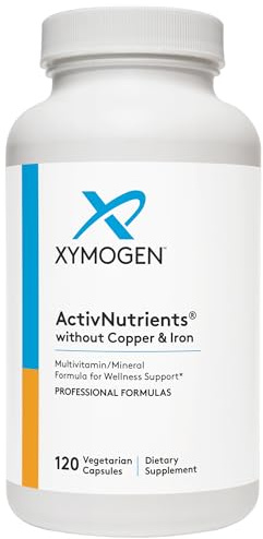 XYMOGEN ActivNutrients Without Copper & Iron - Multimineral Multivitamin for Men + Women with Folate, B12, Zinc and Vitamin C, Beta Carotene, Selenium Supplement - Daily Multivitamin (120 Capsules)