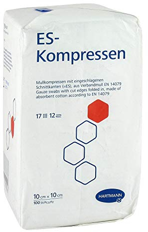 ES-KOMPRESSEN unsteril 10x10 cm 12fach 100 St
