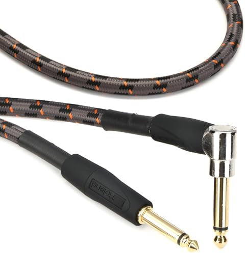 ROLAND , Gold series Ric-G5A Instrument Cable 5Ft 1.5M Angled Straight Black