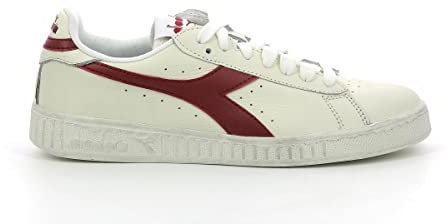 Diadora Unisex Game L Low Waxed Sneaker, Weiß/Rot, 37 EU