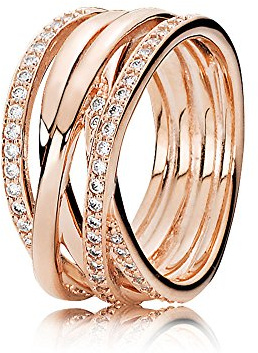 PANDORA Damenring Funkelnde Bänder Rosé 180919CZ-60 Ringgröße 60/19,1