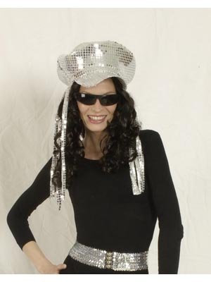 Glitter-Rasta-Schlägermütze, silber