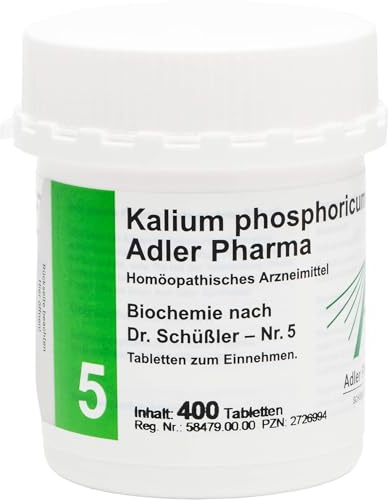 Adler Pharma Kalium phosphoricum D6 Biochemie nach Dr. Schüßler Nr.5 Tabletten, 400 St. Tabletten
