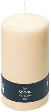 Spaas Unscented Pillar Candle 100/200 mm, 140 Hours, Ivory